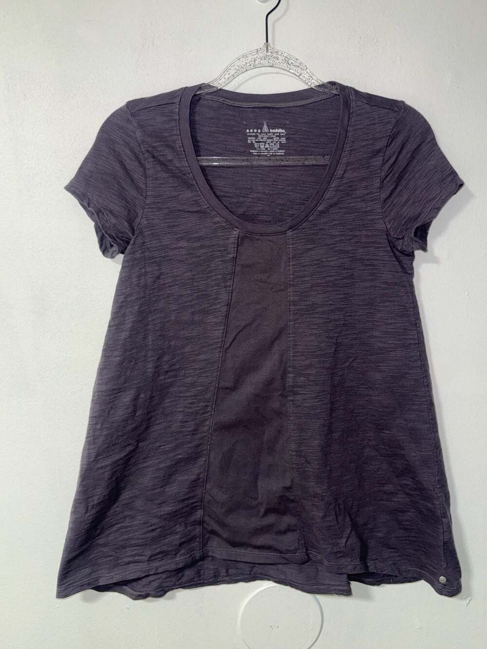 Neon Buddha Women's Black Short Sleeve Scoop Neck Tunic Shirt Size XS